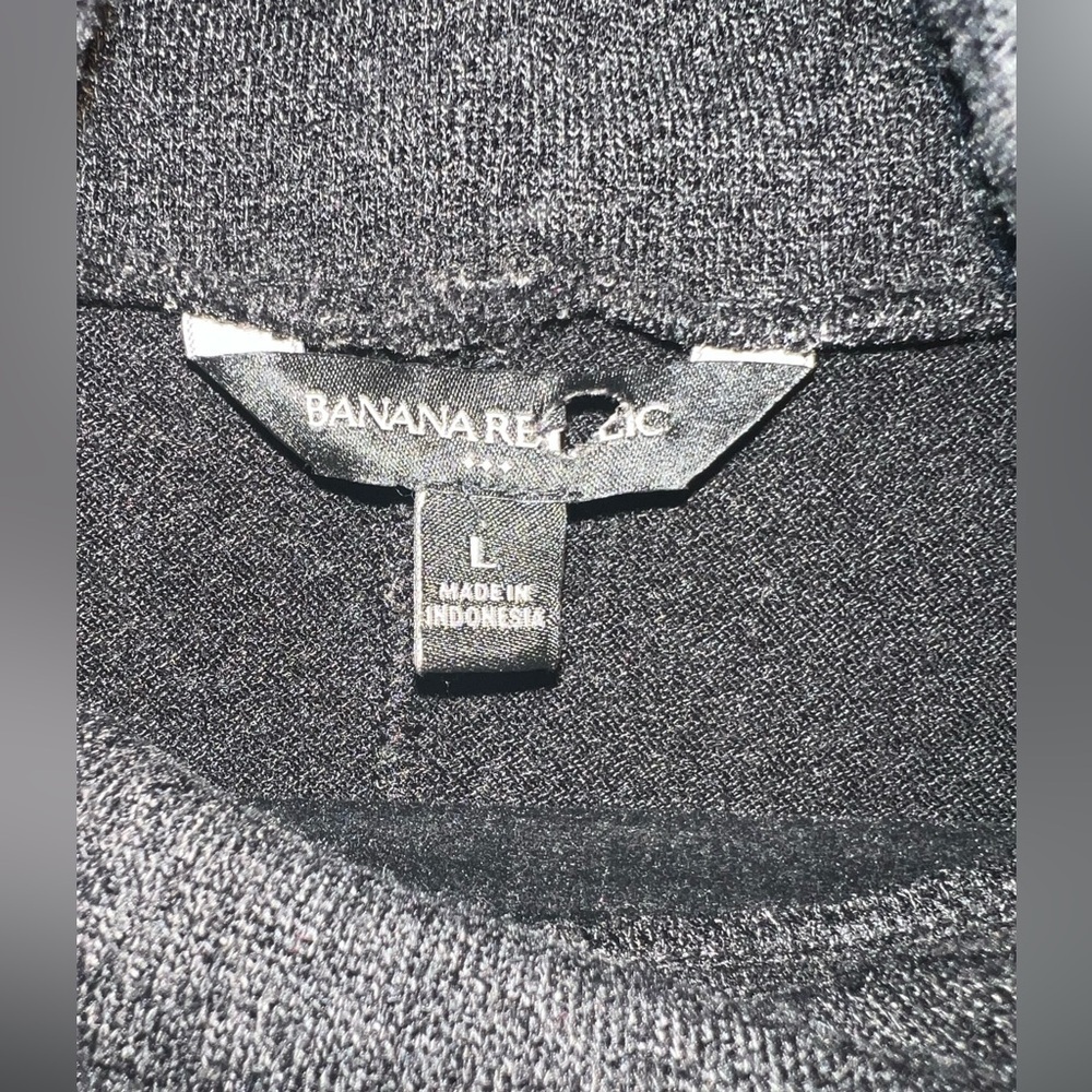 Banana Republic Sz L Dark Gray Long Sleeve Cowl Neck Stretch Knit Dress (O136) - Picture 3 of 7
